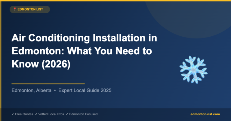 Air Conditioning Installation in Edmonton: What You Need to Know (2026)