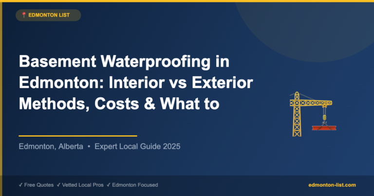 Basement Waterproofing in Edmonton: Interior vs Exterior Methods, Costs & What to Expect