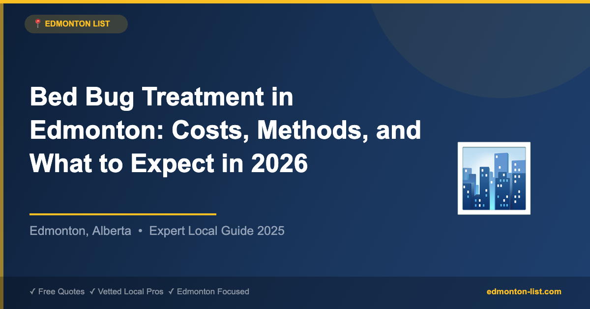 Bed Bug Treatment in Edmonton: Costs, Methods, and What to Expect in 2026