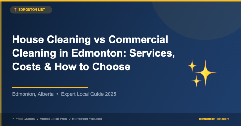 House Cleaning vs Commercial Cleaning in Edmonton: Services, Costs & How to Choose