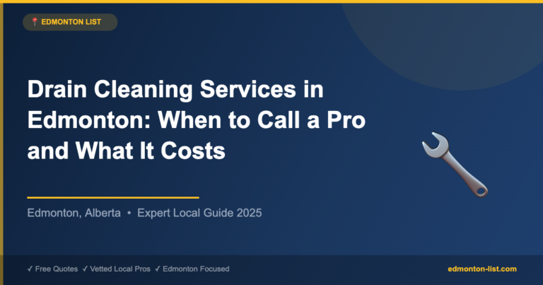 Drain Cleaning Services in Edmonton: When to Call a Pro and What It Costs