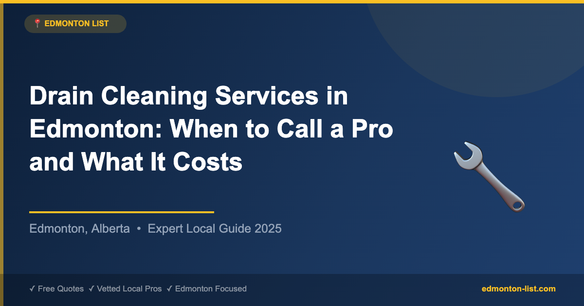 Drain Cleaning Services in Edmonton: When to Call a Pro and What It Costs
