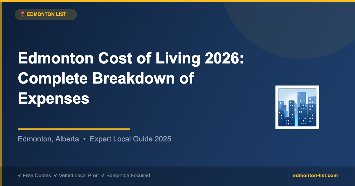 Edmonton Cost of Living 2026: Complete Breakdown of Expenses