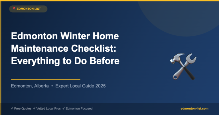 Edmonton Winter Home Maintenance Checklist: Everything to Do Before Freeze-Up