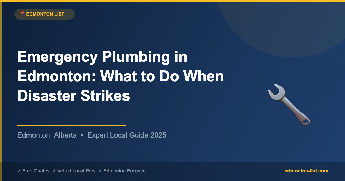Emergency Plumbing in Edmonton: What to Do When Disaster Strikes
