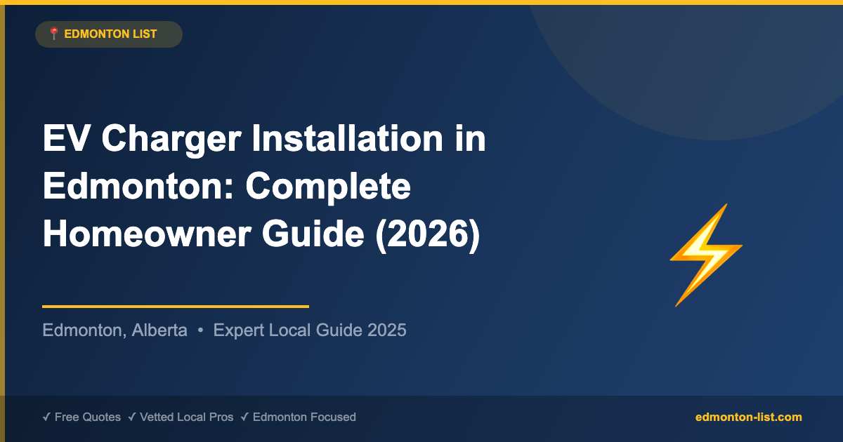 EV Charger Installation in Edmonton: Complete Homeowner Guide (2026)