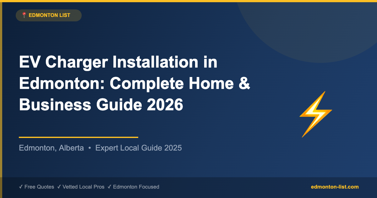 EV Charger Installation in Edmonton: Complete Home & Business Guide 2026