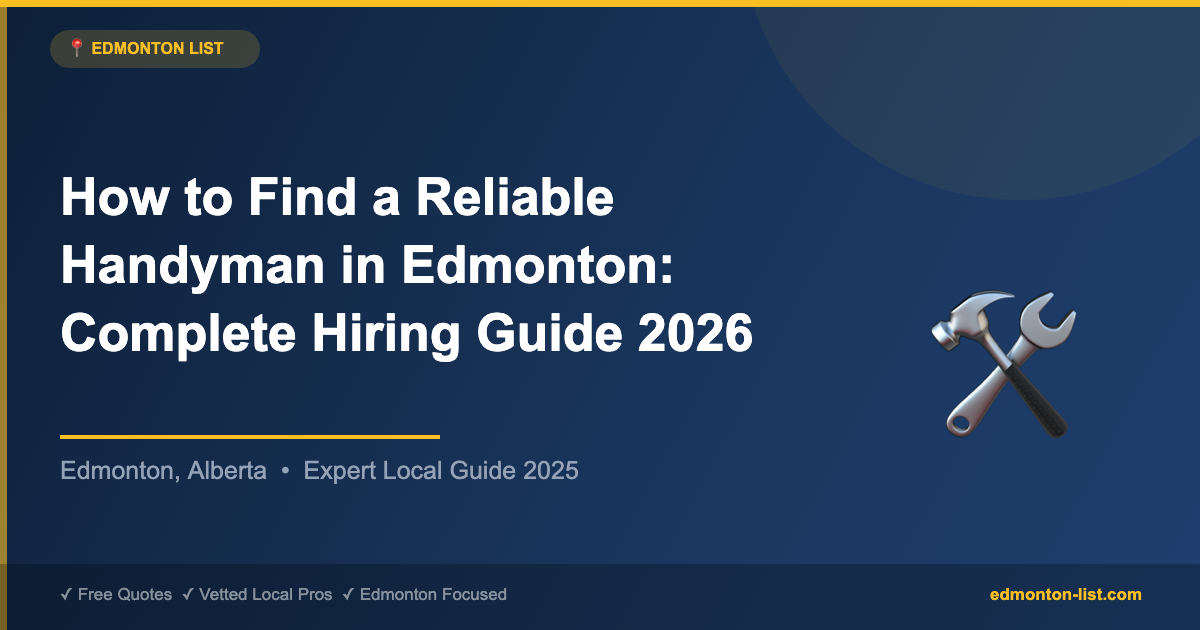 How to Find a Reliable Handyman in Edmonton: Complete Hiring Guide 2026