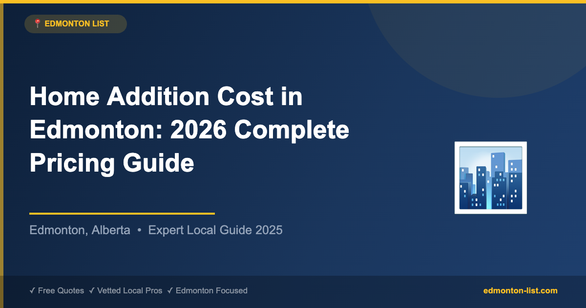 Home Addition Cost in Edmonton: 2026 Complete Pricing Guide