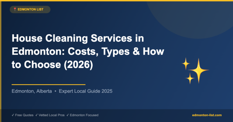 House Cleaning Services in Edmonton: Costs, Types & How to Choose (2026)