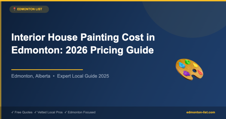 Interior House Painting Cost in Edmonton: 2026 Pricing Guide
