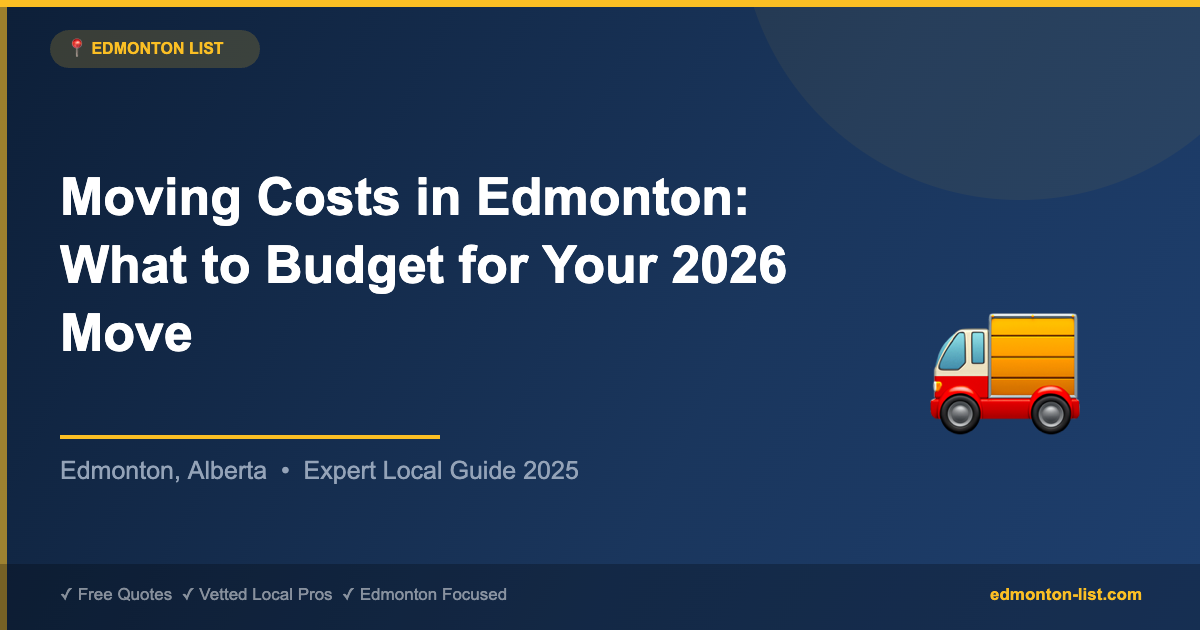 Moving Costs in Edmonton: What to Budget for Your 2026 Move
