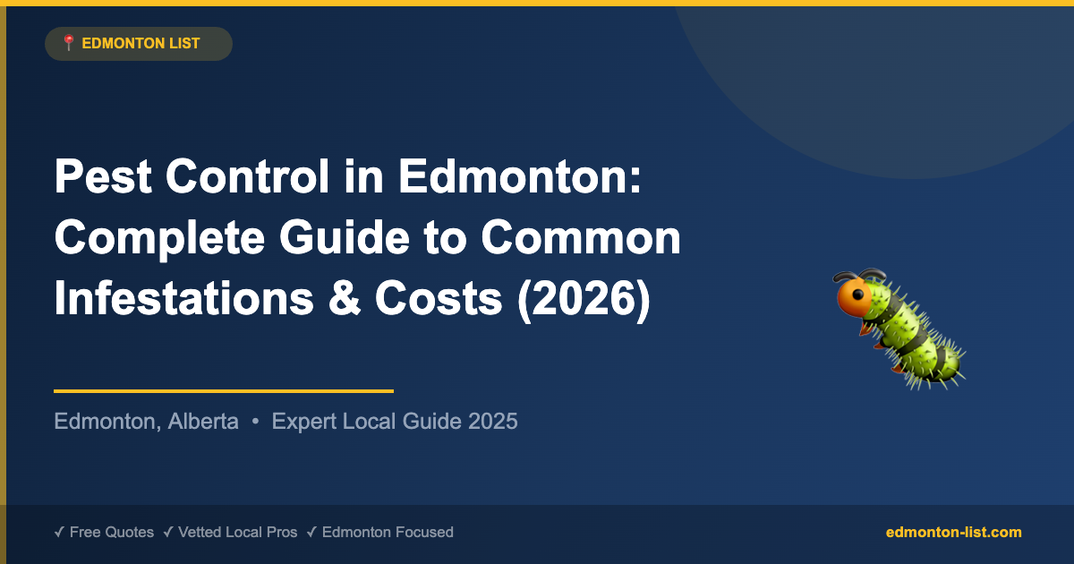Pest Control in Edmonton: Complete Guide to Common Infestations & Costs (2026)