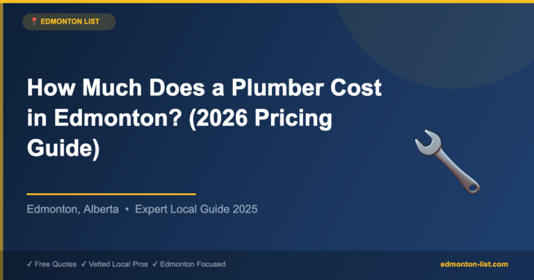 How Much Does a Plumber Cost in Edmonton? (2026 Pricing Guide)