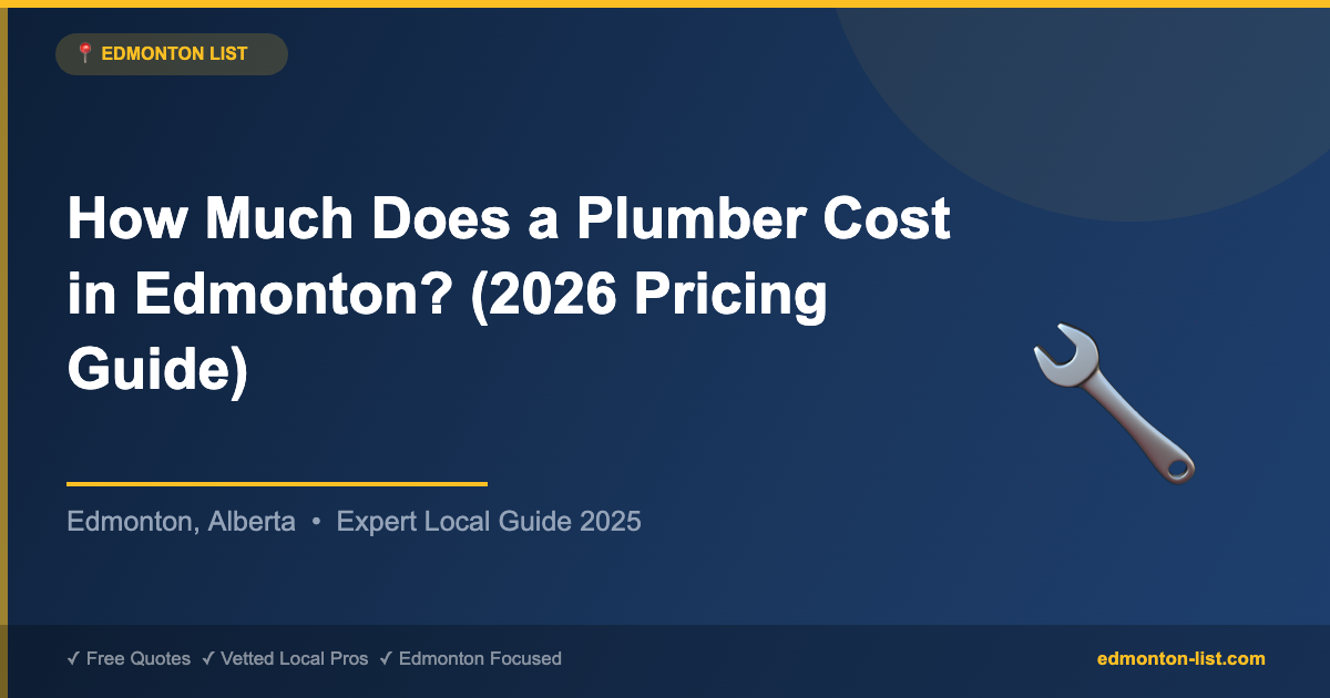 How Much Does a Plumber Cost in Edmonton? (2026 Pricing Guide)