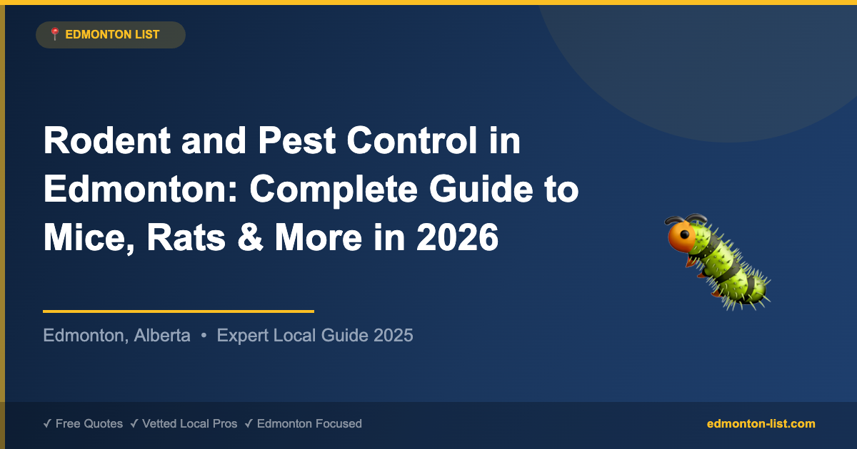 Rodent and Pest Control in Edmonton: Complete Guide to Mice, Rats & More in 2026