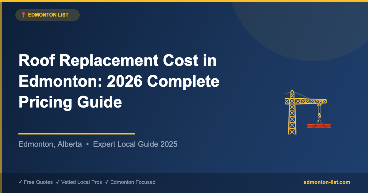 Roof Replacement Cost in Edmonton: 2026 Complete Pricing Guide