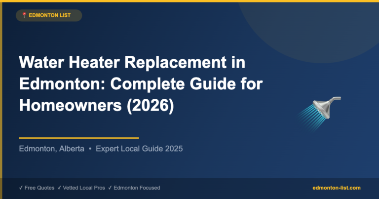 Water Heater Replacement in Edmonton: Complete Guide for Homeowners (2026)